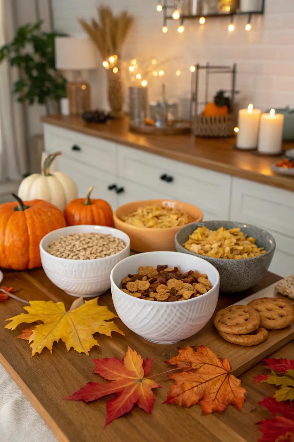 Seasonal decorations keep your cereal bar fresh and welcoming.
