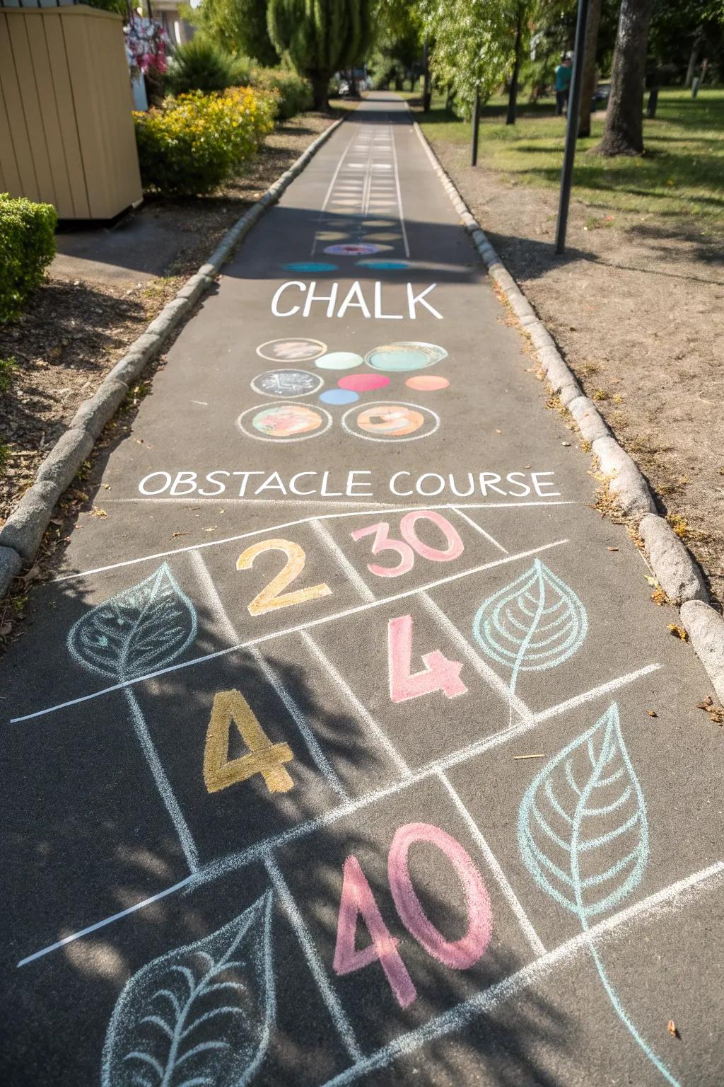 Leap into fun with our vibrant number path! #ChalkArt #MinimalistPlay