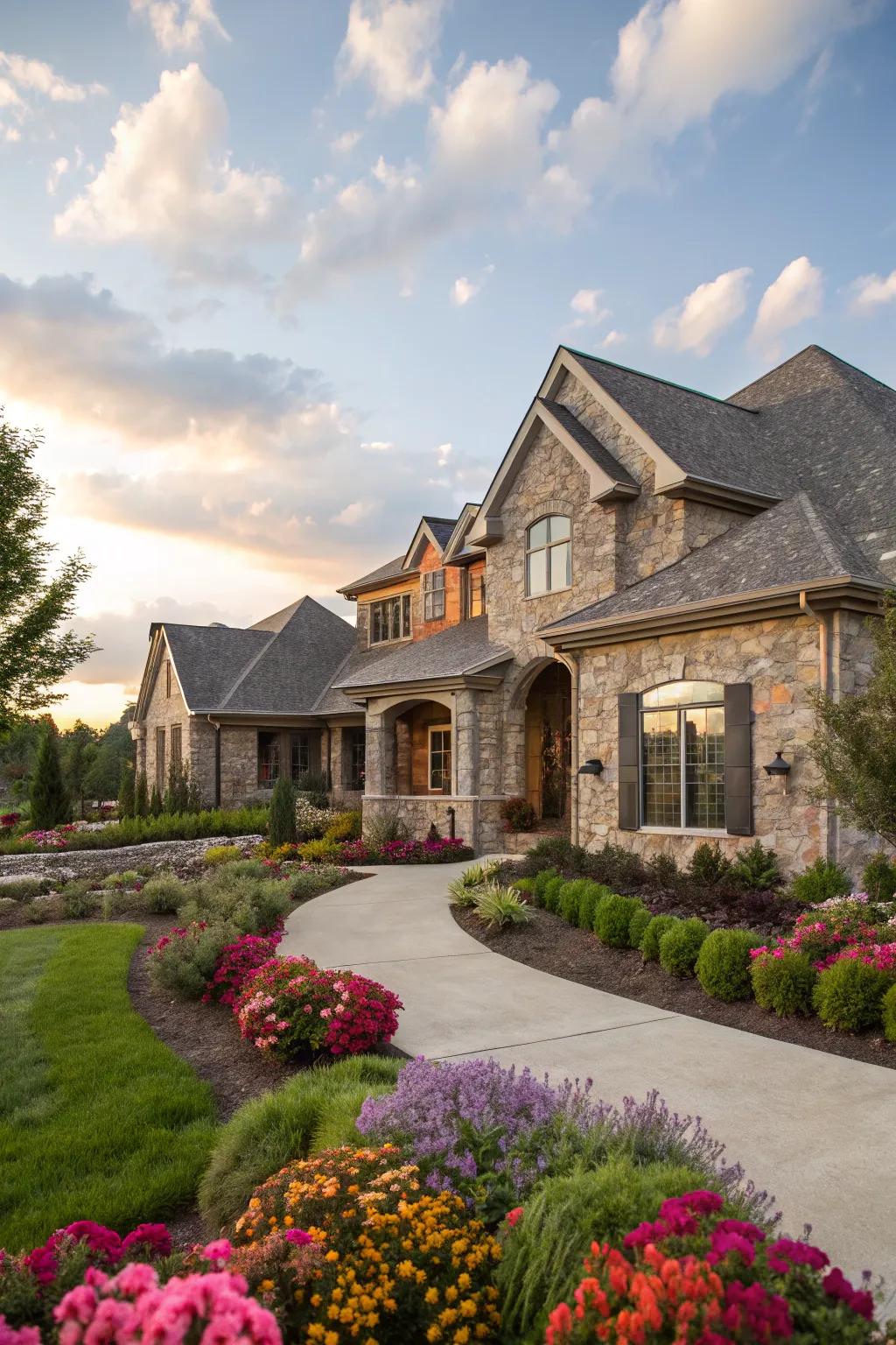 Rock-Face veneer siding delivers a deluxe, stone-like visual.