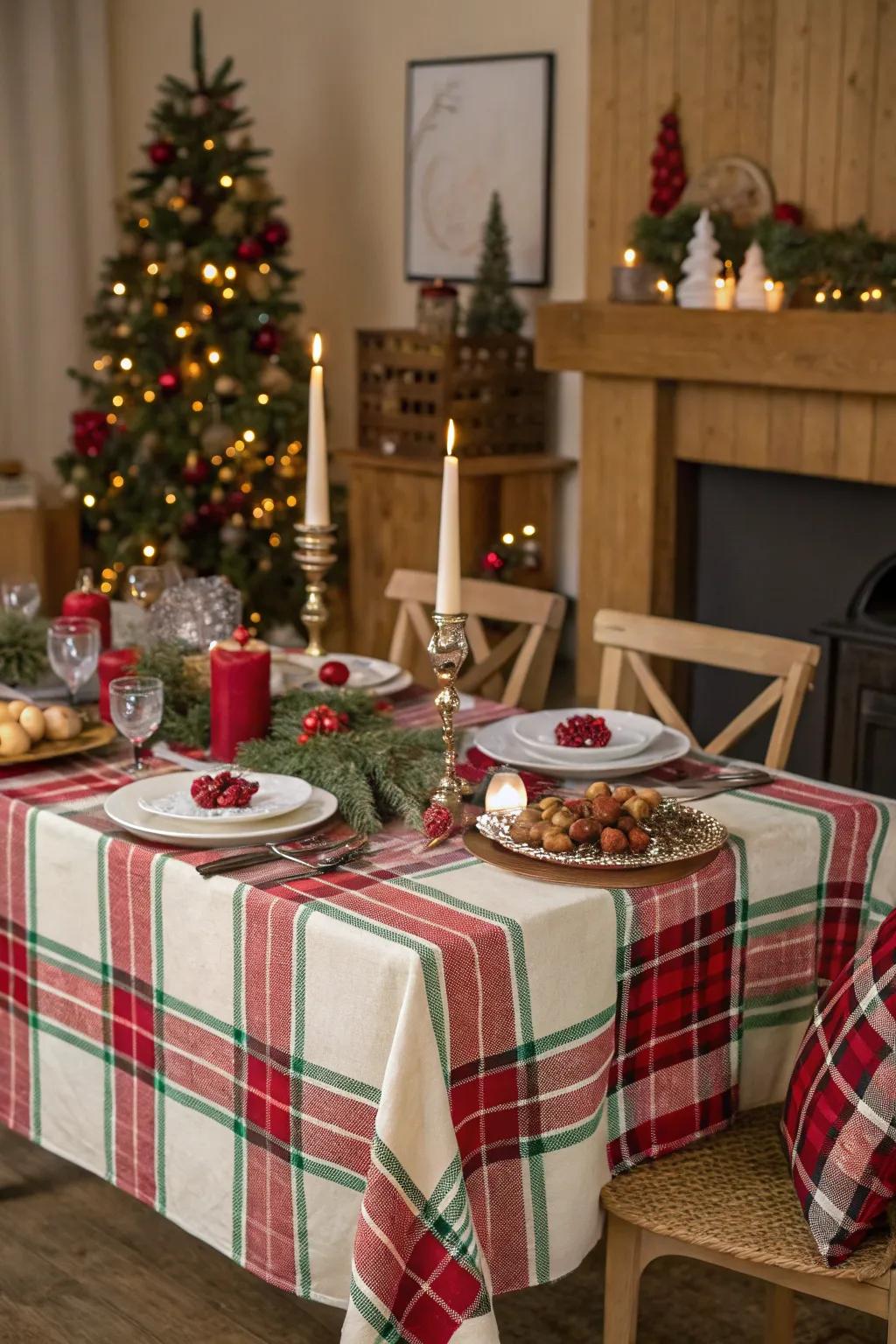 Tartan fabrics provide a classic holiday appeal.