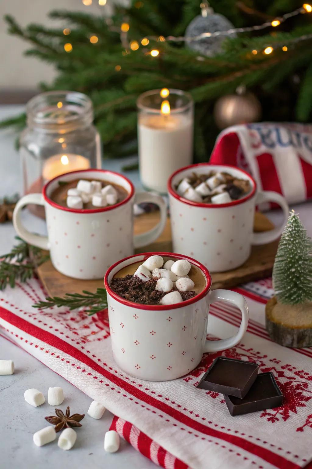 Hot cocoa provisions provide warmth and comfort during the holidays.