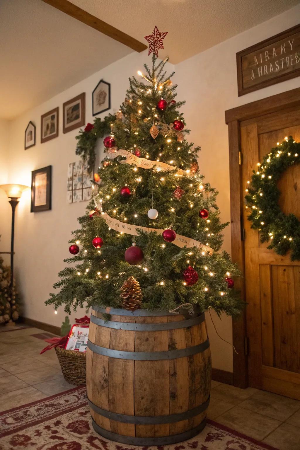 A thematic cask unifies your embellishments.