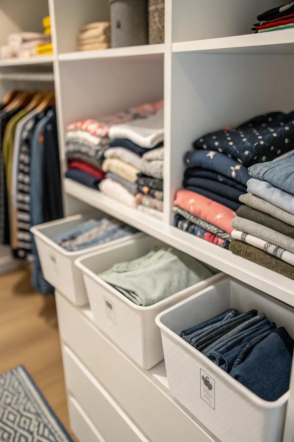 Shelf supports help keep your closet neat and orderly.
