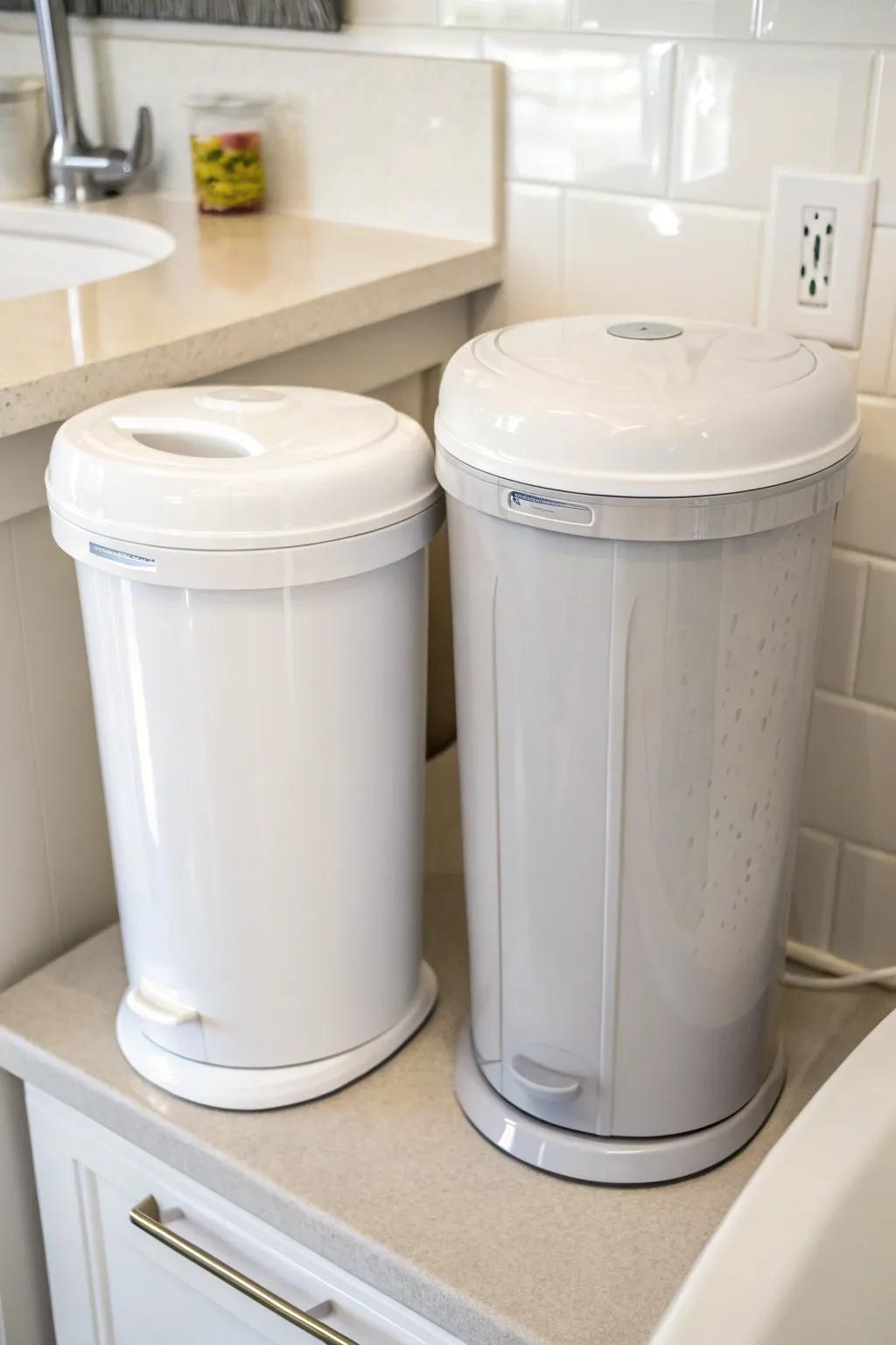 Mixing liquid and air containers provides a versatile solution for handling different wrap parts.