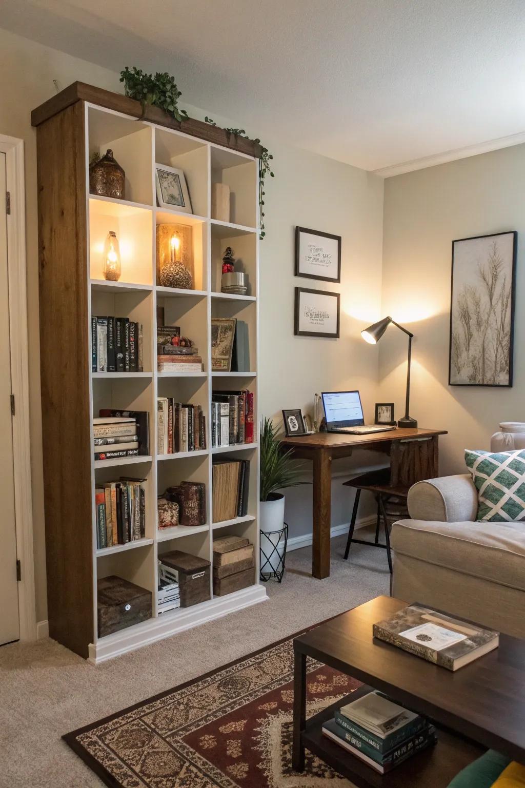 A clever space separator for a distinct work zone.