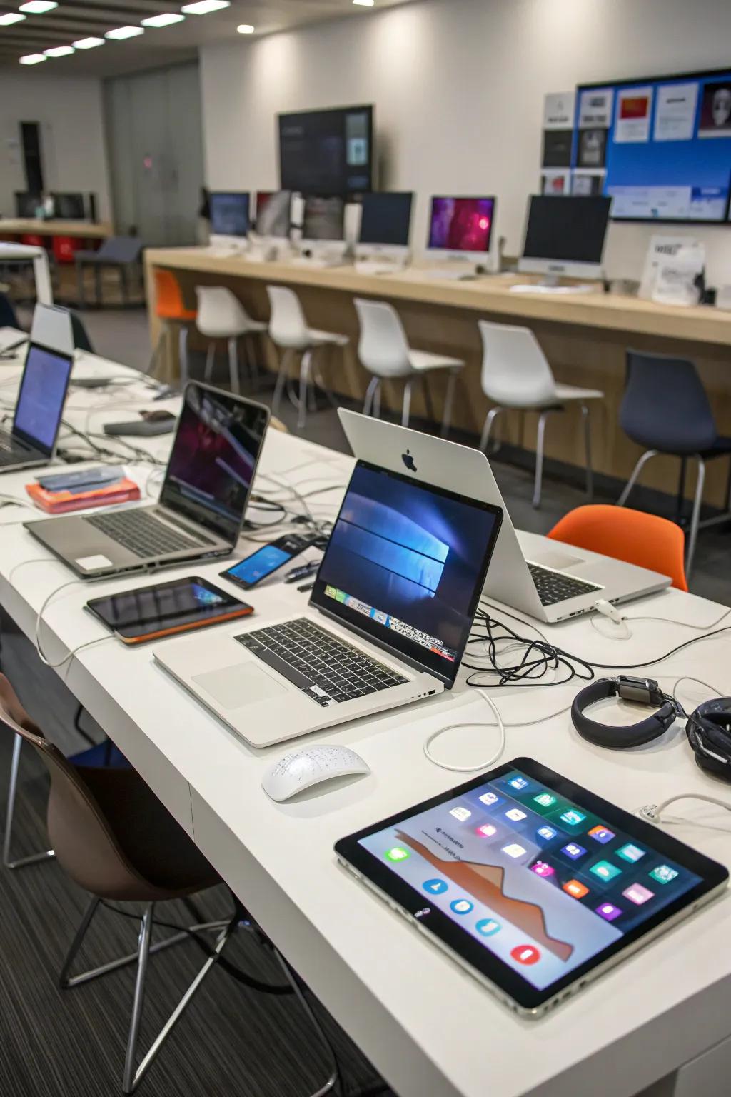 A tech-savvy computer room equipped with the latest accessories.