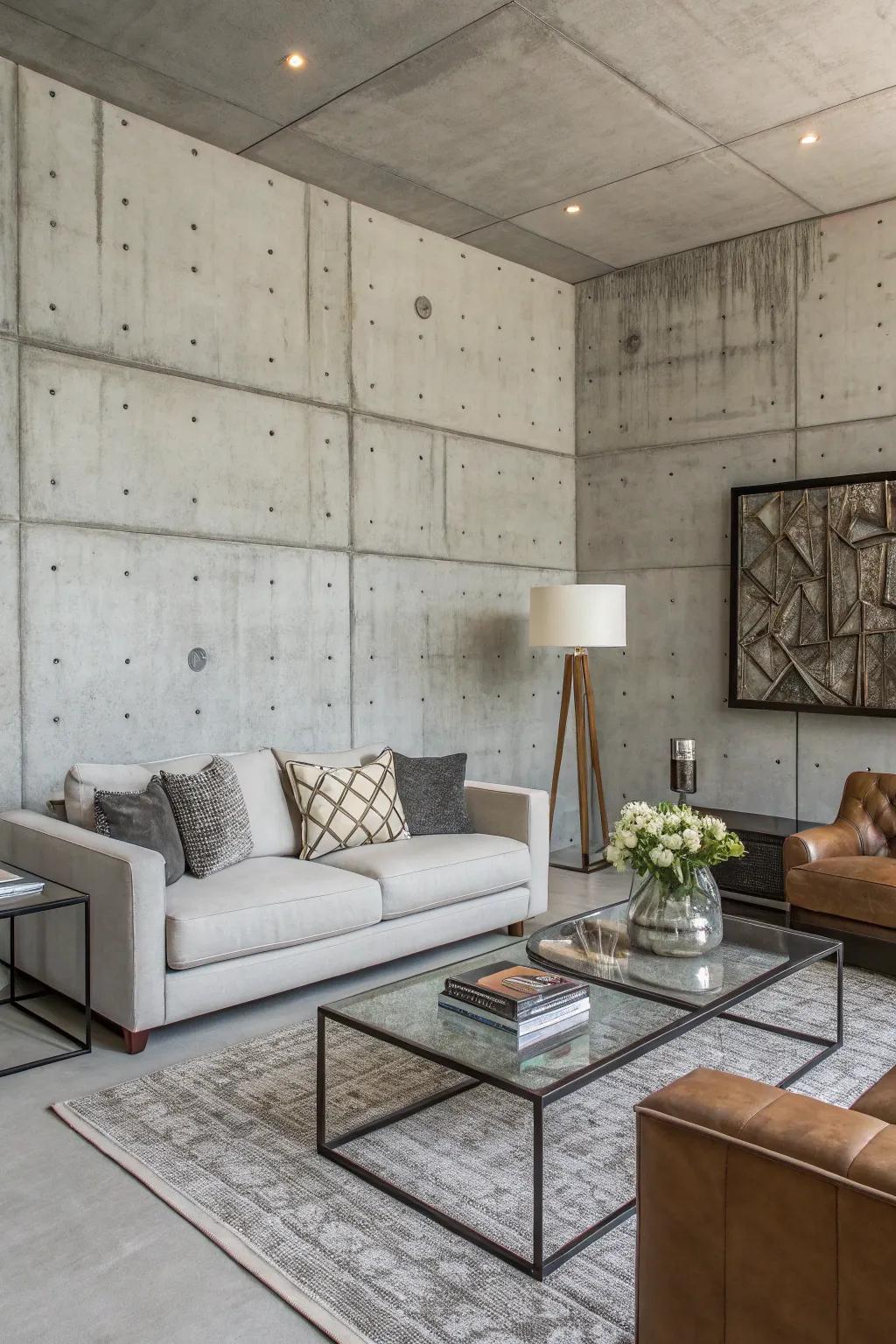 Contemporary design meets concrete for a chic modern look.