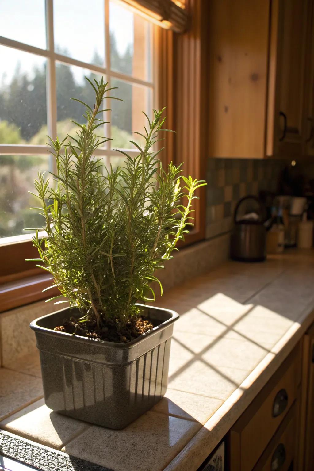 Rosemary offers both beauty and utility.