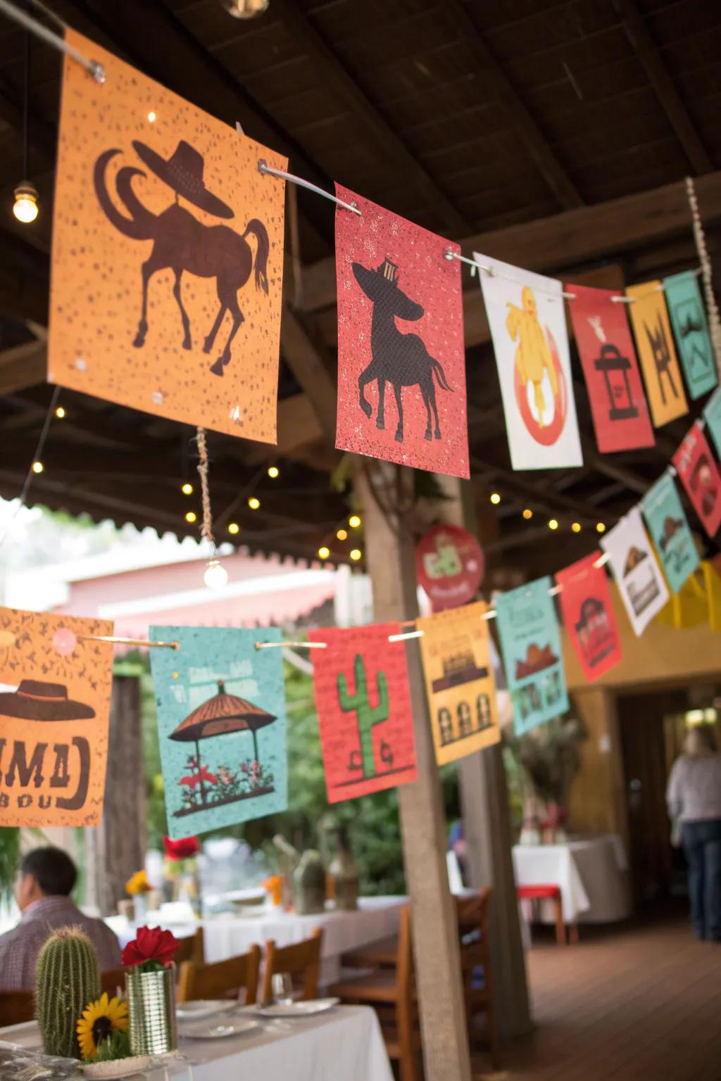 Banners with playful missives add charm and steerage.