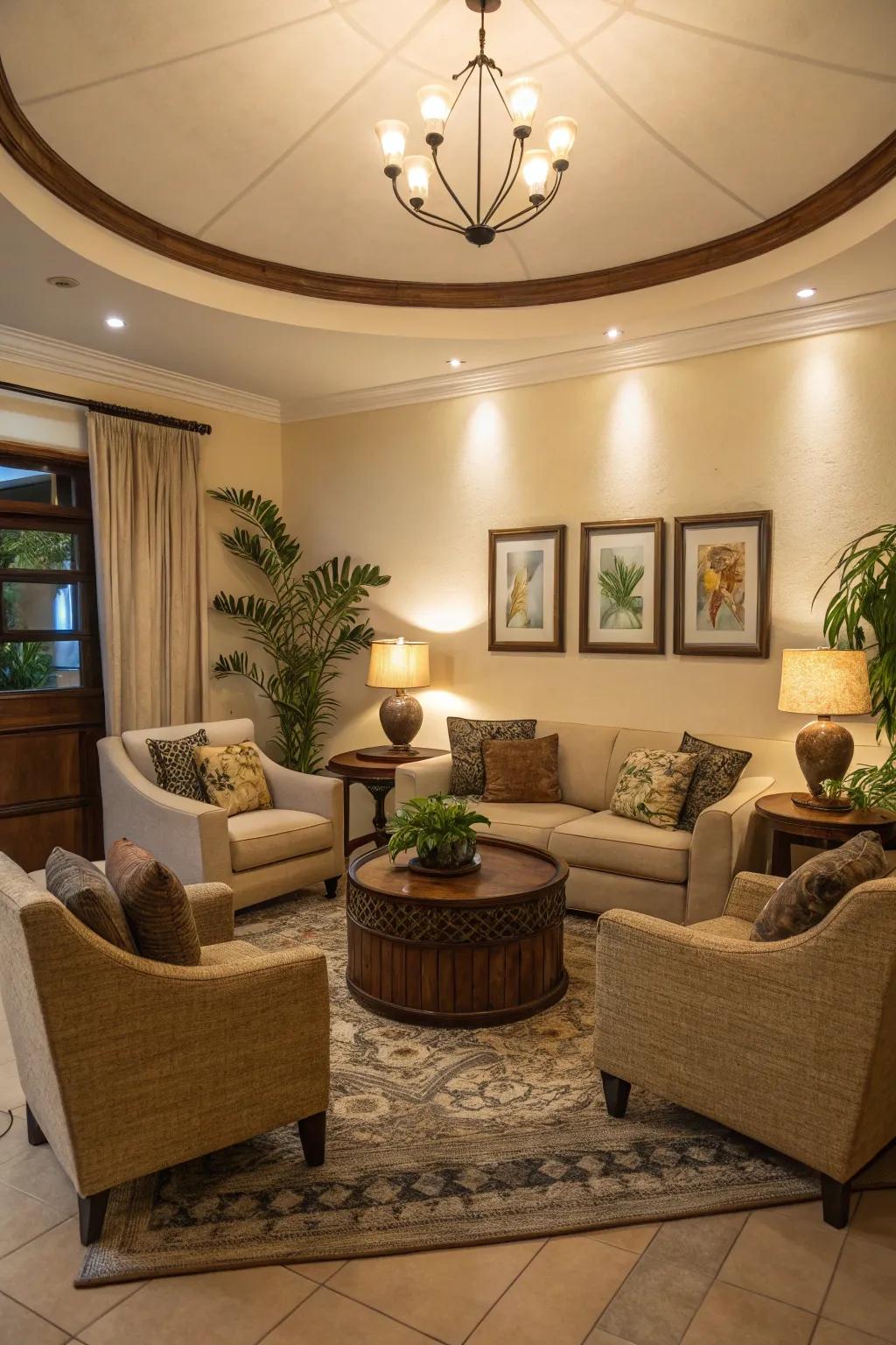 An inviting setup fosters comfort and interaction in your living space.