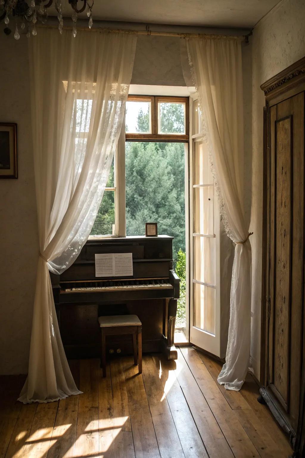 Sunlight opens up the setting.