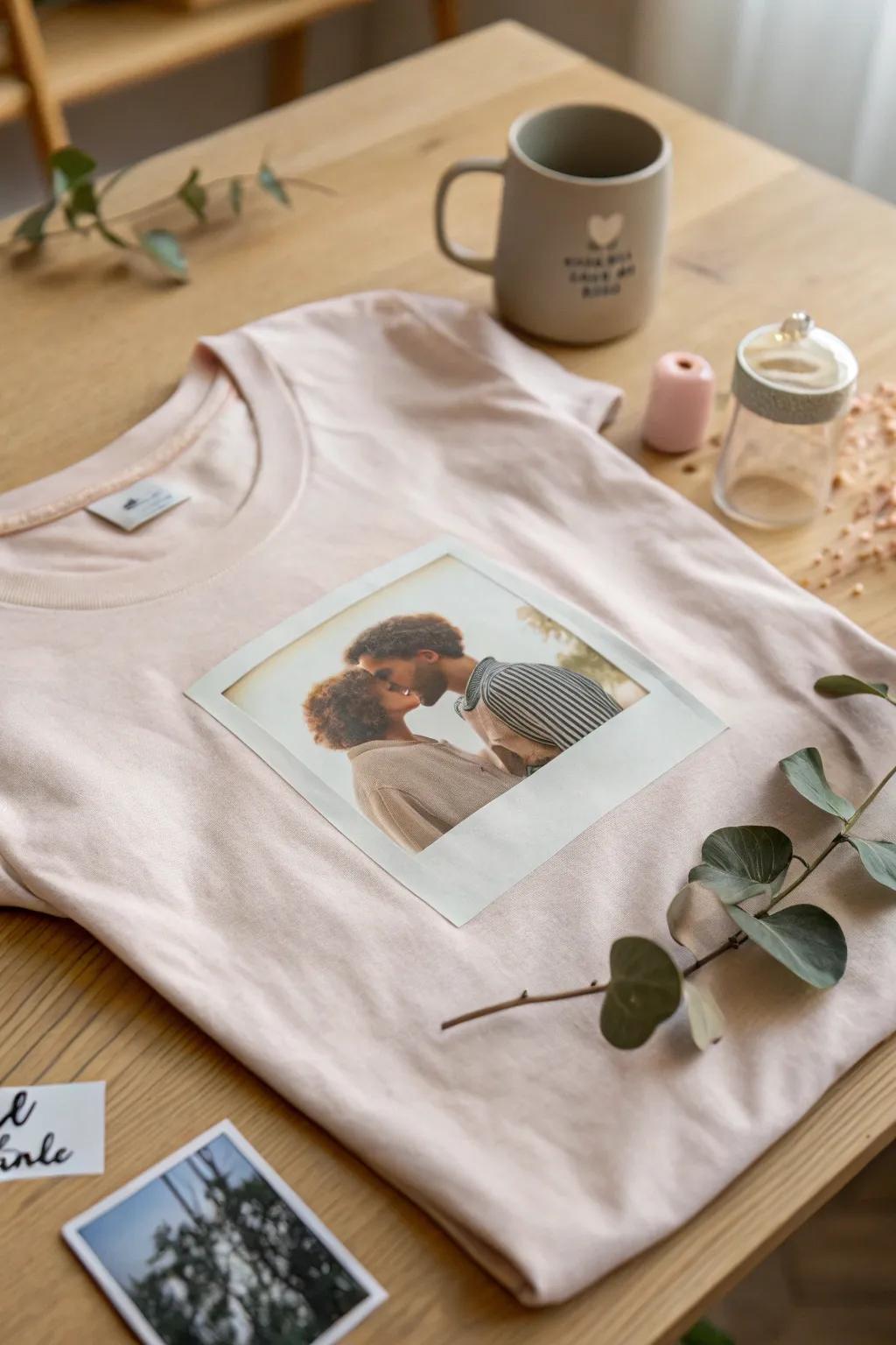 Incorporate a personal touch to your Valentine's Day with a custom image shirt that captures your valued moments.