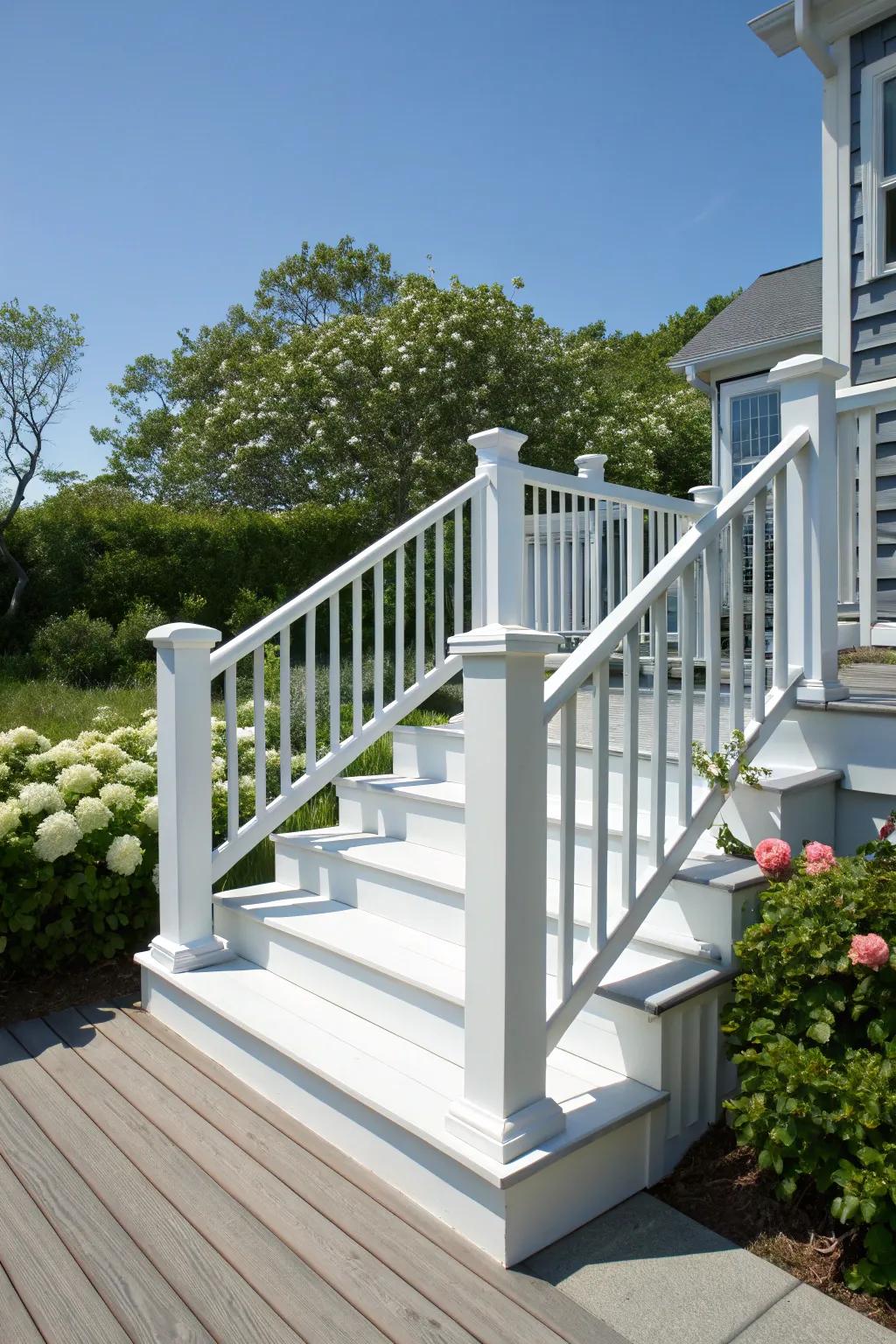 Classic white steps providing timeless elegance