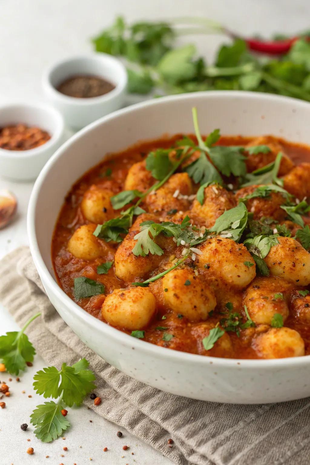 Italian dumplings, a wonderful mix of Italian and Indian cuisine.