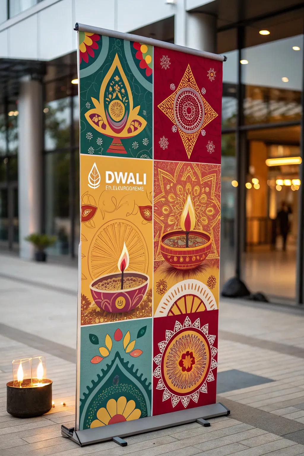 A cultural fusion Diwali poster blending tradition and modernity.
