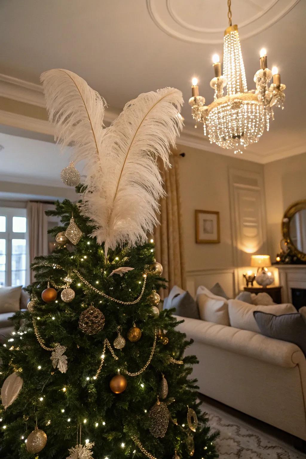 Otherworldly sophistication with a plumage burst.