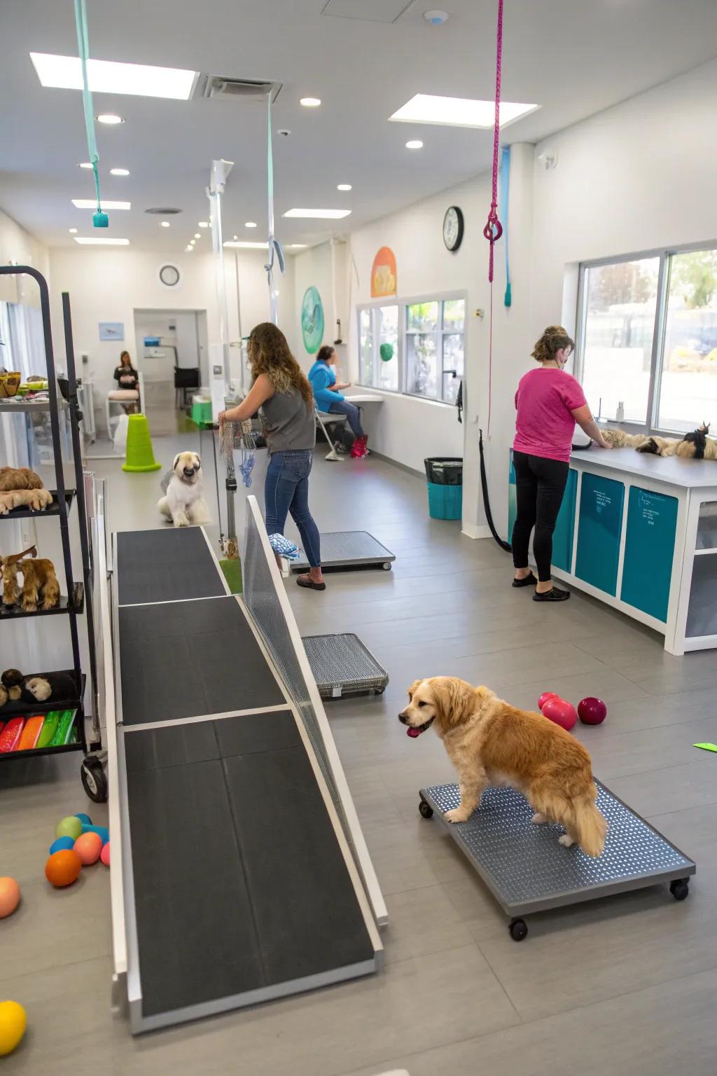 A pet-conscious salon offering generous space and user-friendly inclines.