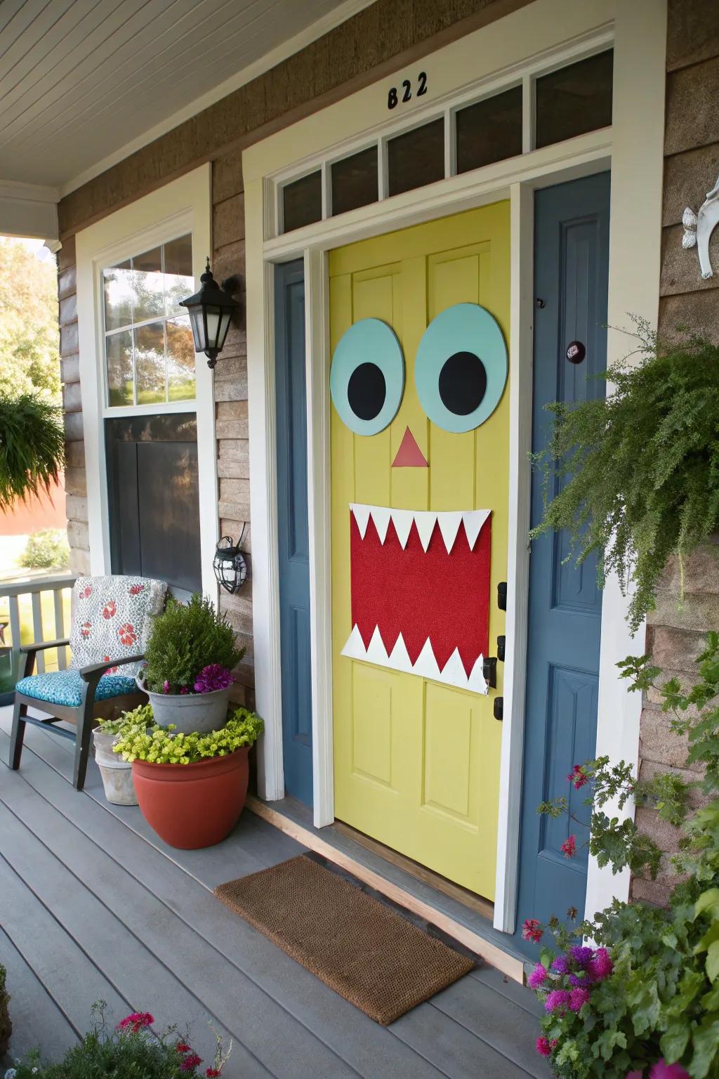 A playful beastly mouth entrance for All Hallow's Eve amusement.