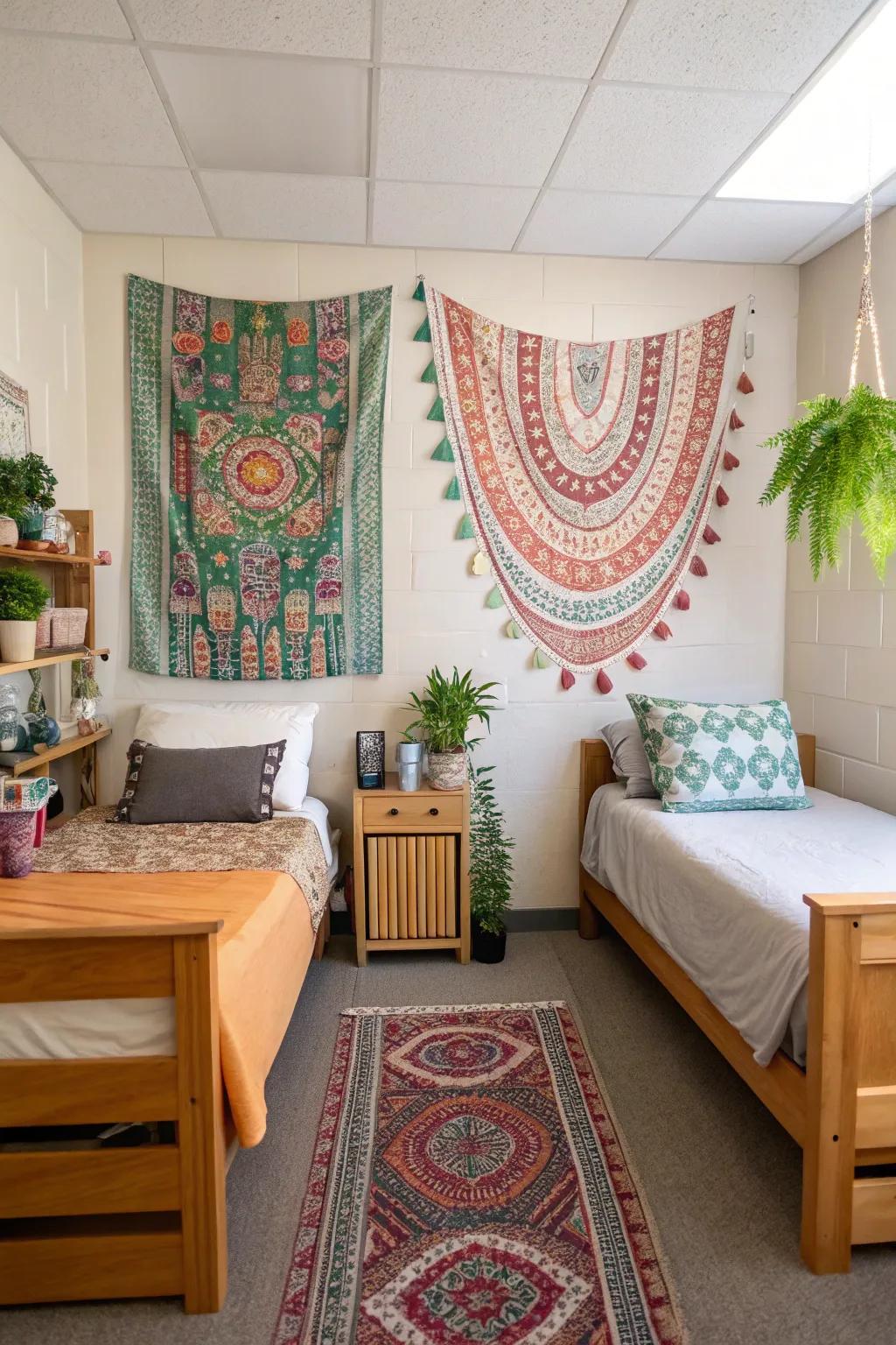 Personal touches make each side of the room unique.