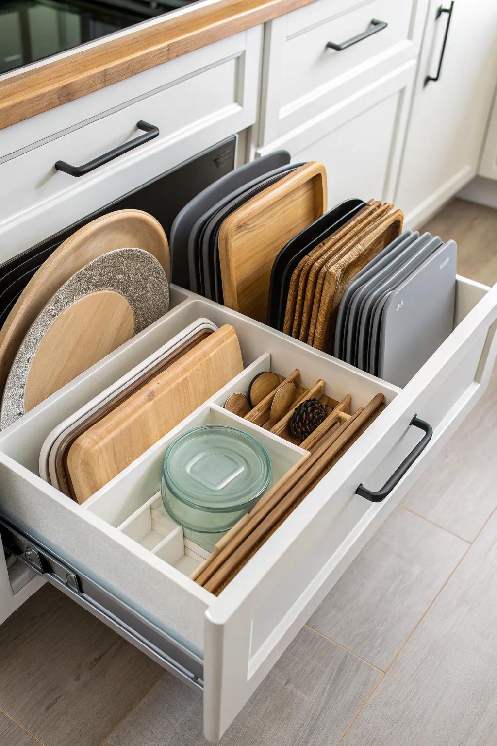 Upright partitions enhance space and facilitate simple access