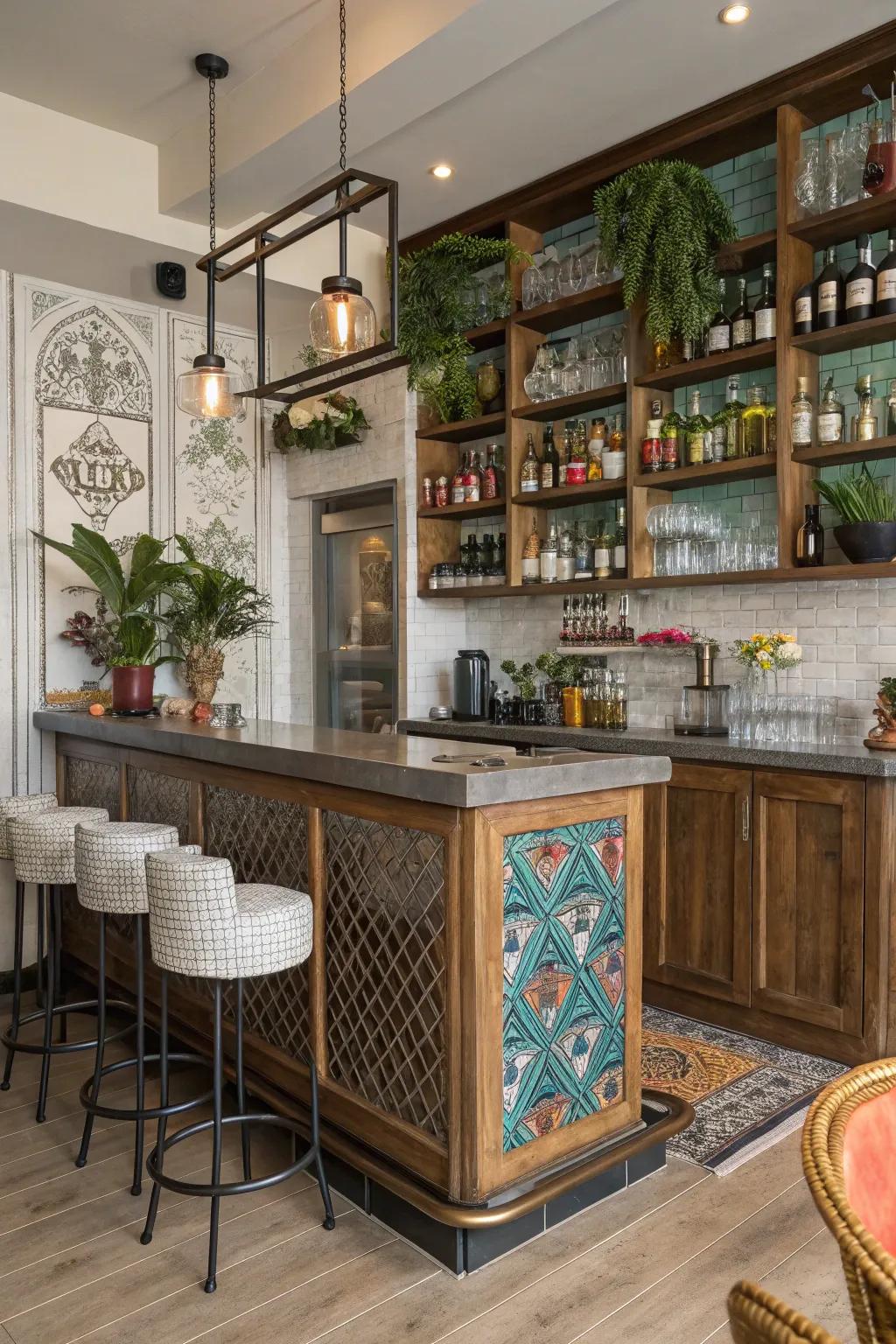 A varied blend for a distinctive and individual counter location.