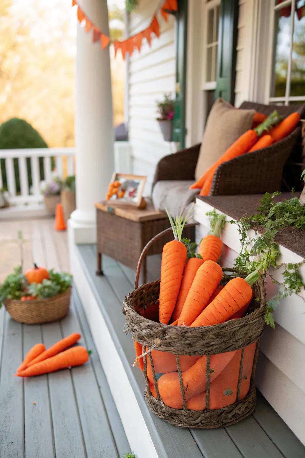 Root decorations inject a whimsical Easter spin.