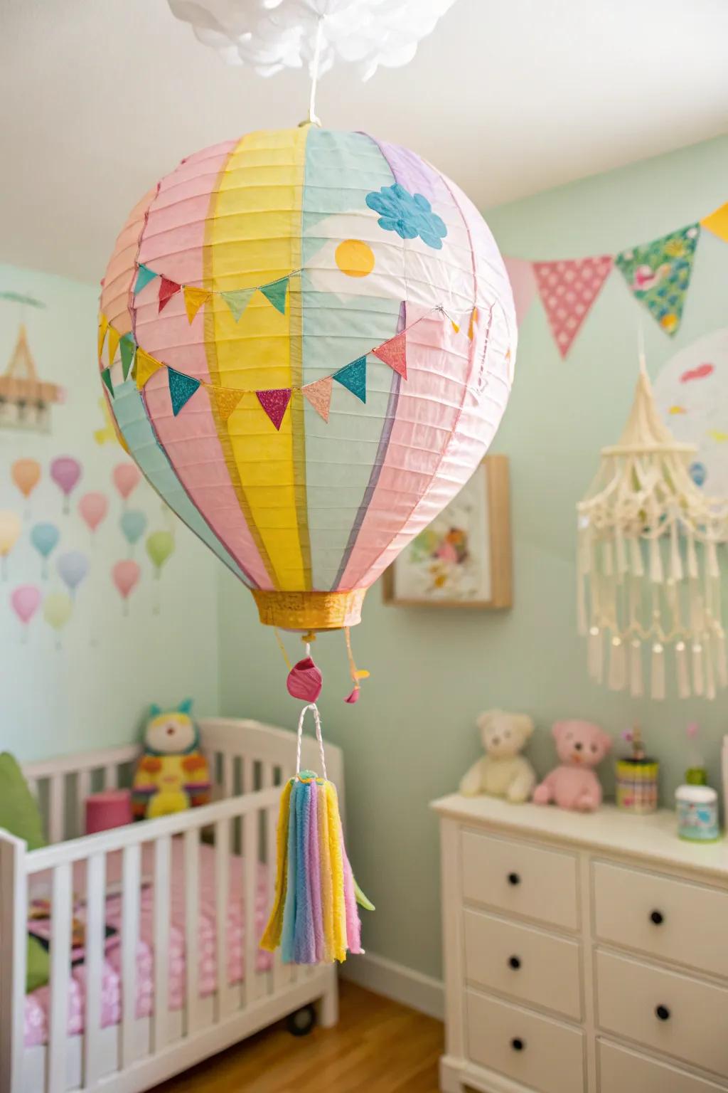 Parchment orb celestial flyers injecting whimsy into adornment.