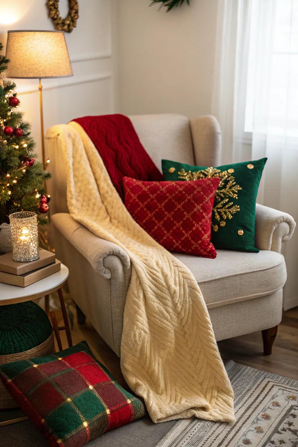 Create a relaxing atmosphere with a cozy corner.