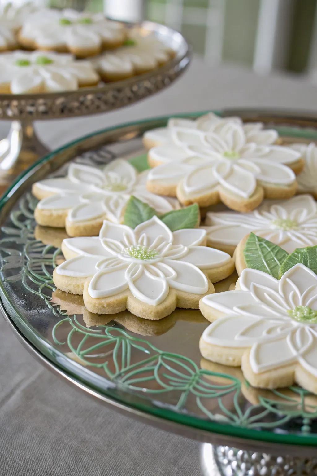 Tranquil water lily biscuits for a serene dessert experience.