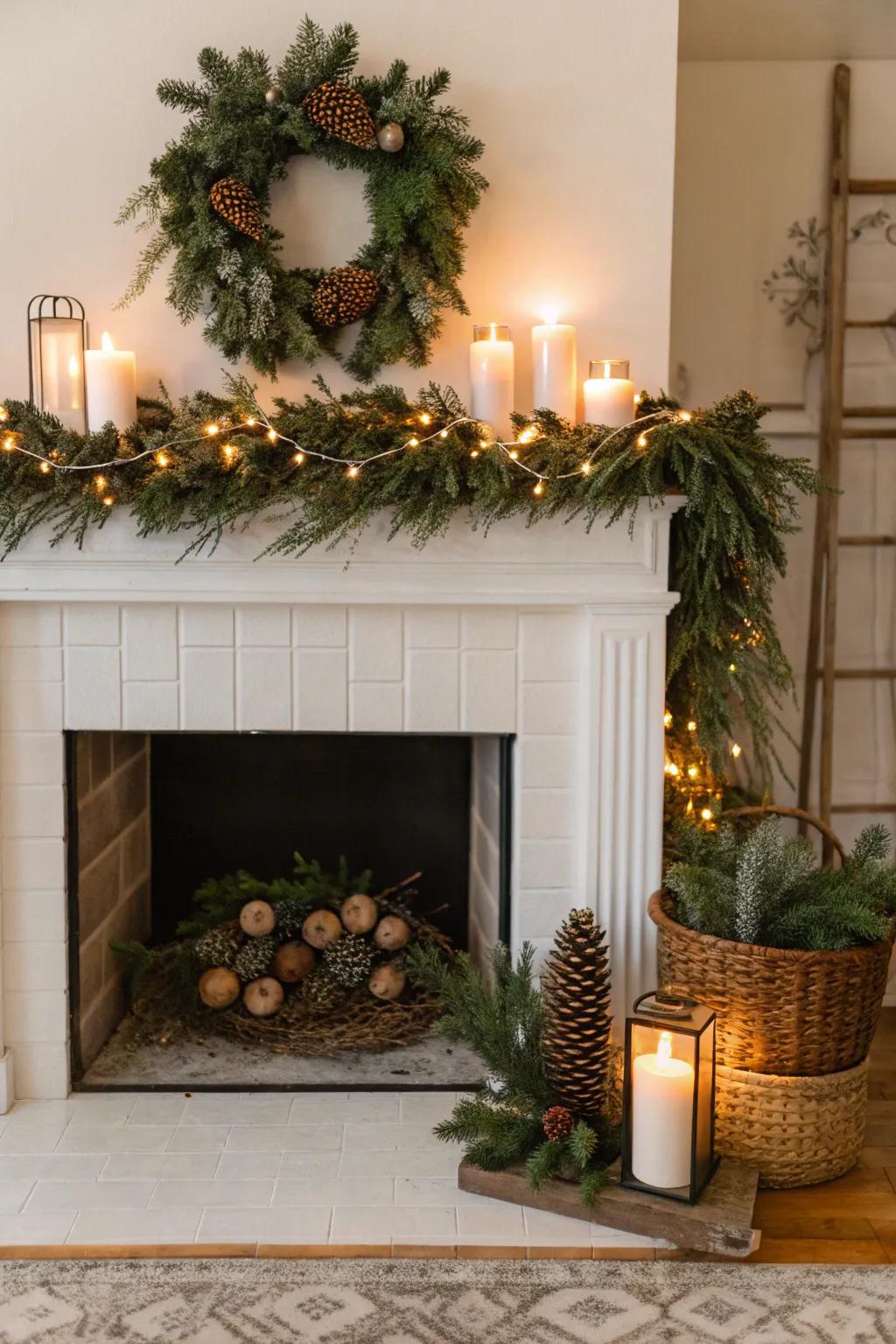 Honor the seasons through festive designs featured in your fireplace.