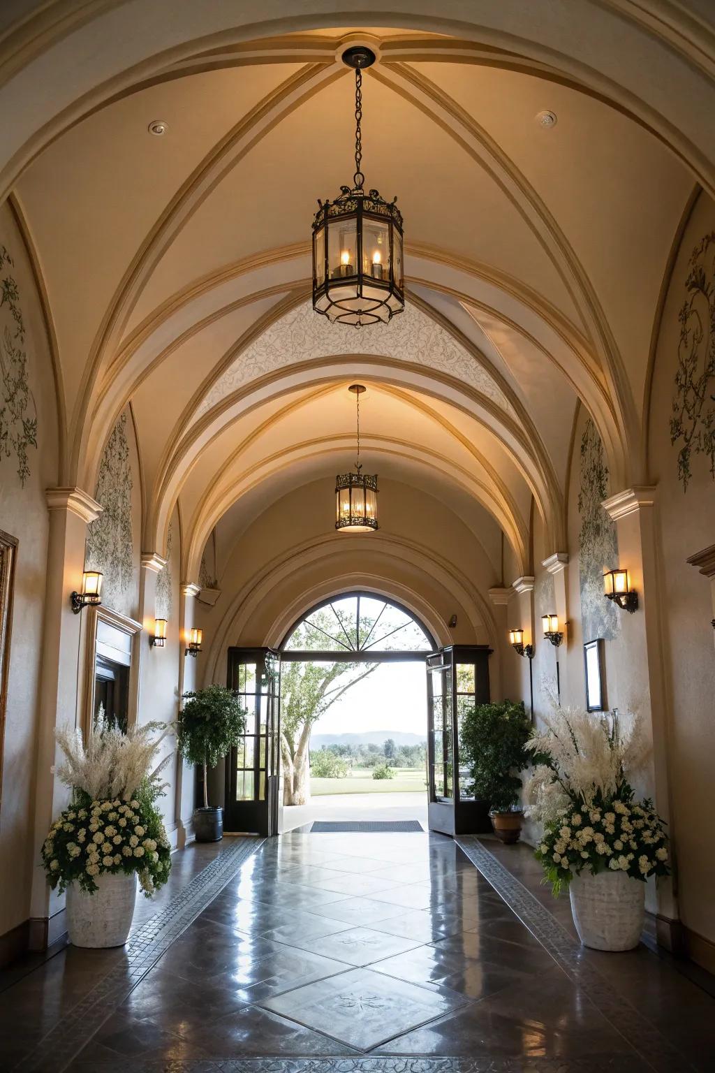 Domed ceilings bestow grandeur upon your entryway.