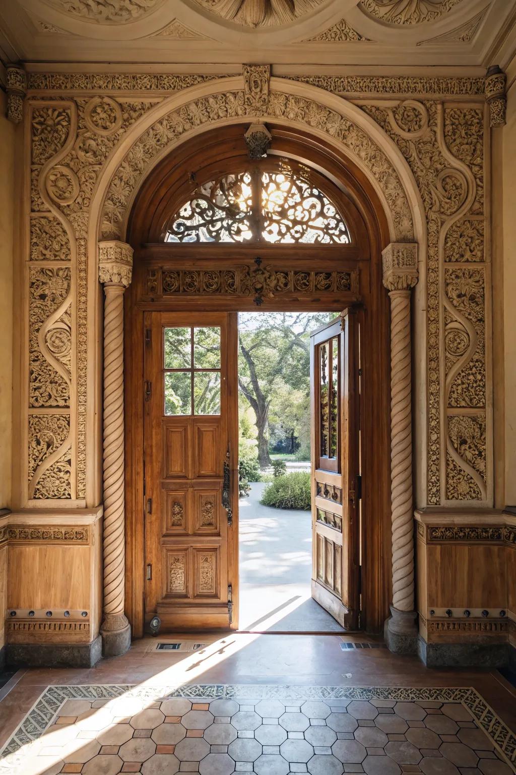 Designer door frames elegantly encase your entry.