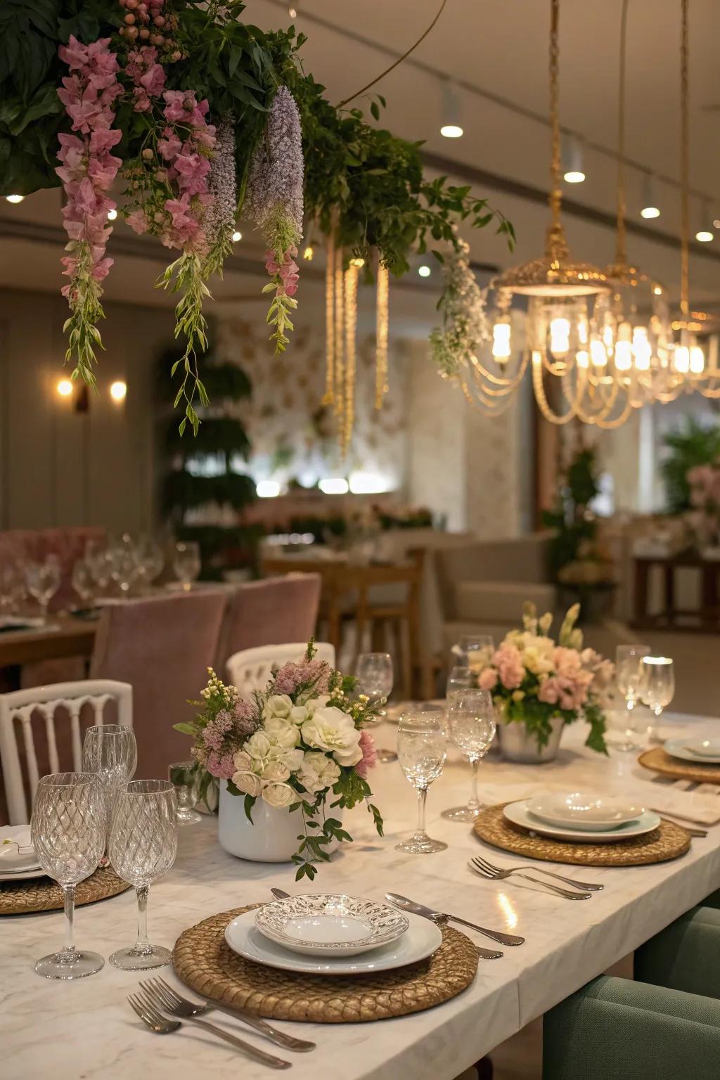 Elevate the fairy theme with an elegant indoor dining experience.
