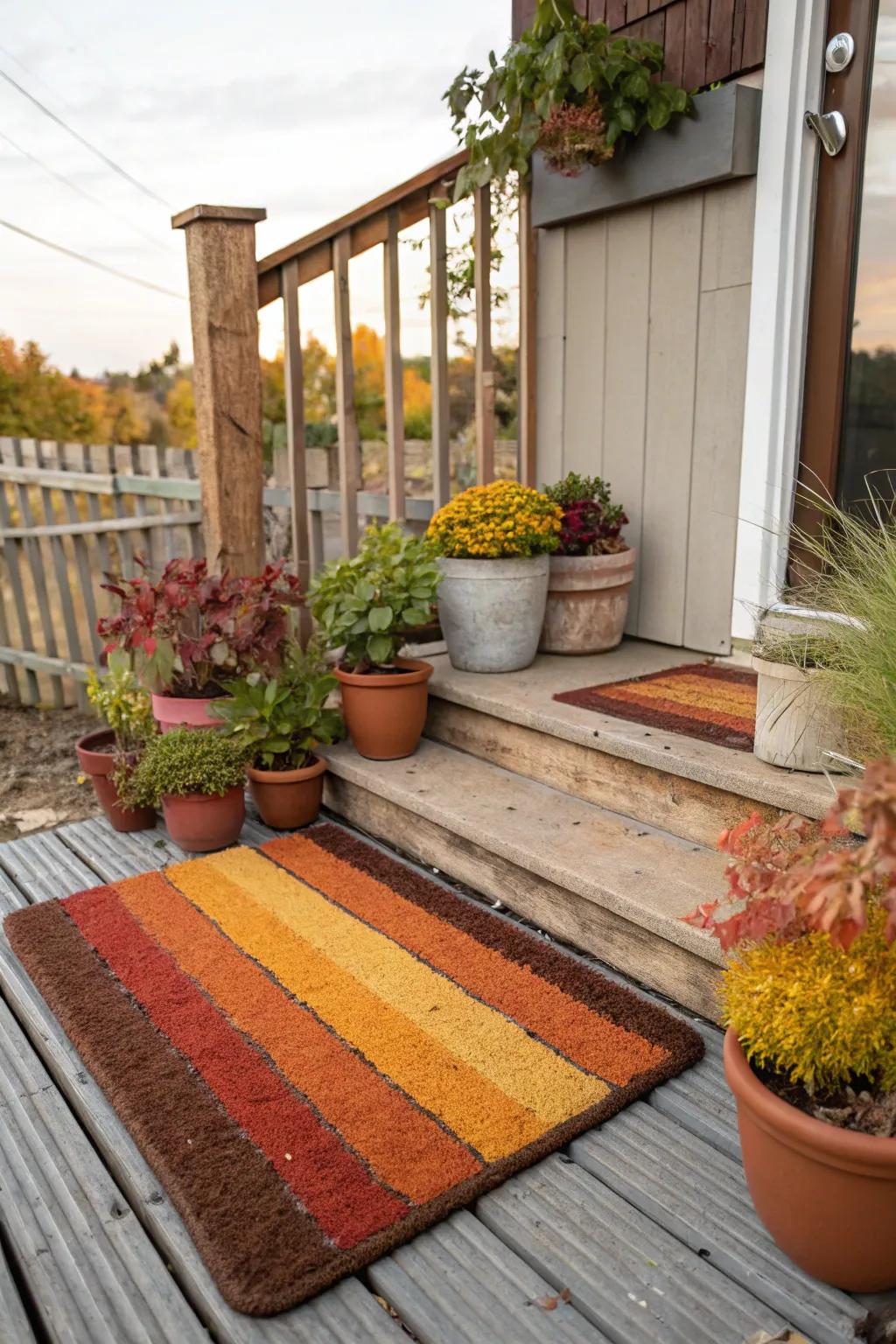 Vibrant front mat bringing autumn colors to life.