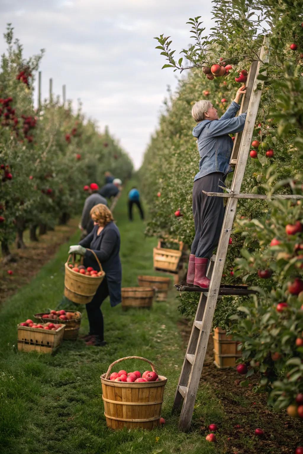 A fun day spent apple picking at a local orchard.