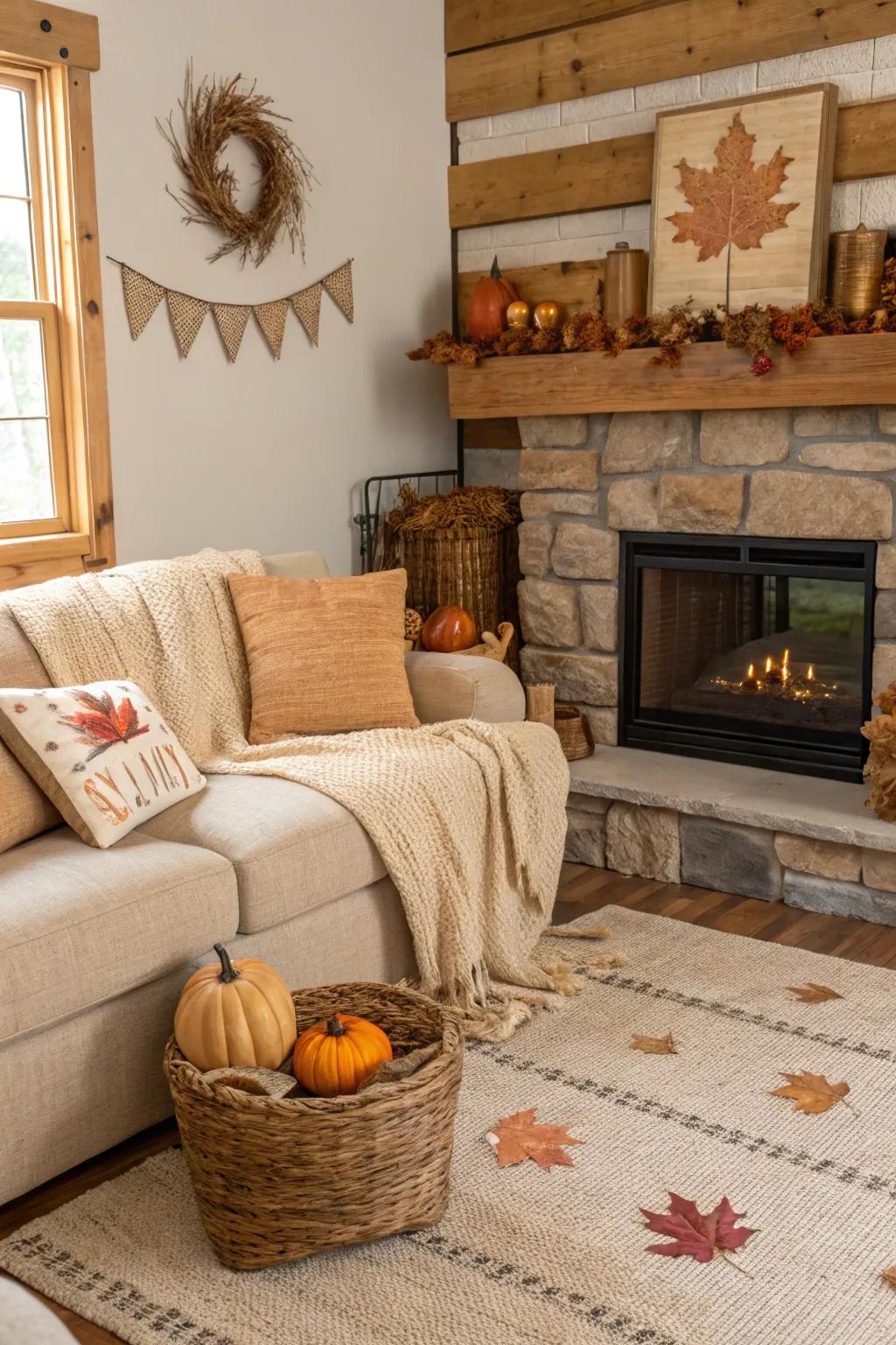 Create an earthy vibe with rustic textures.