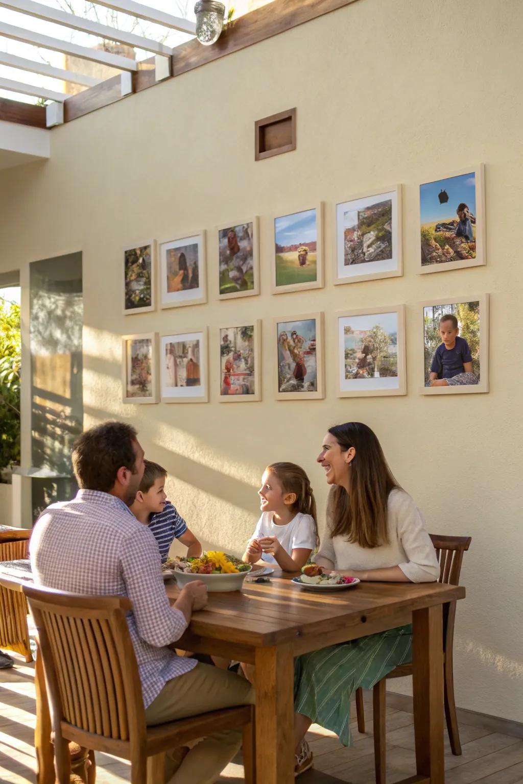 Neutral backdrops enhance photo visibility.