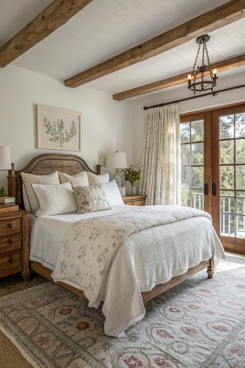 Simplicity and elegance produce a classic farmhouse appearance.