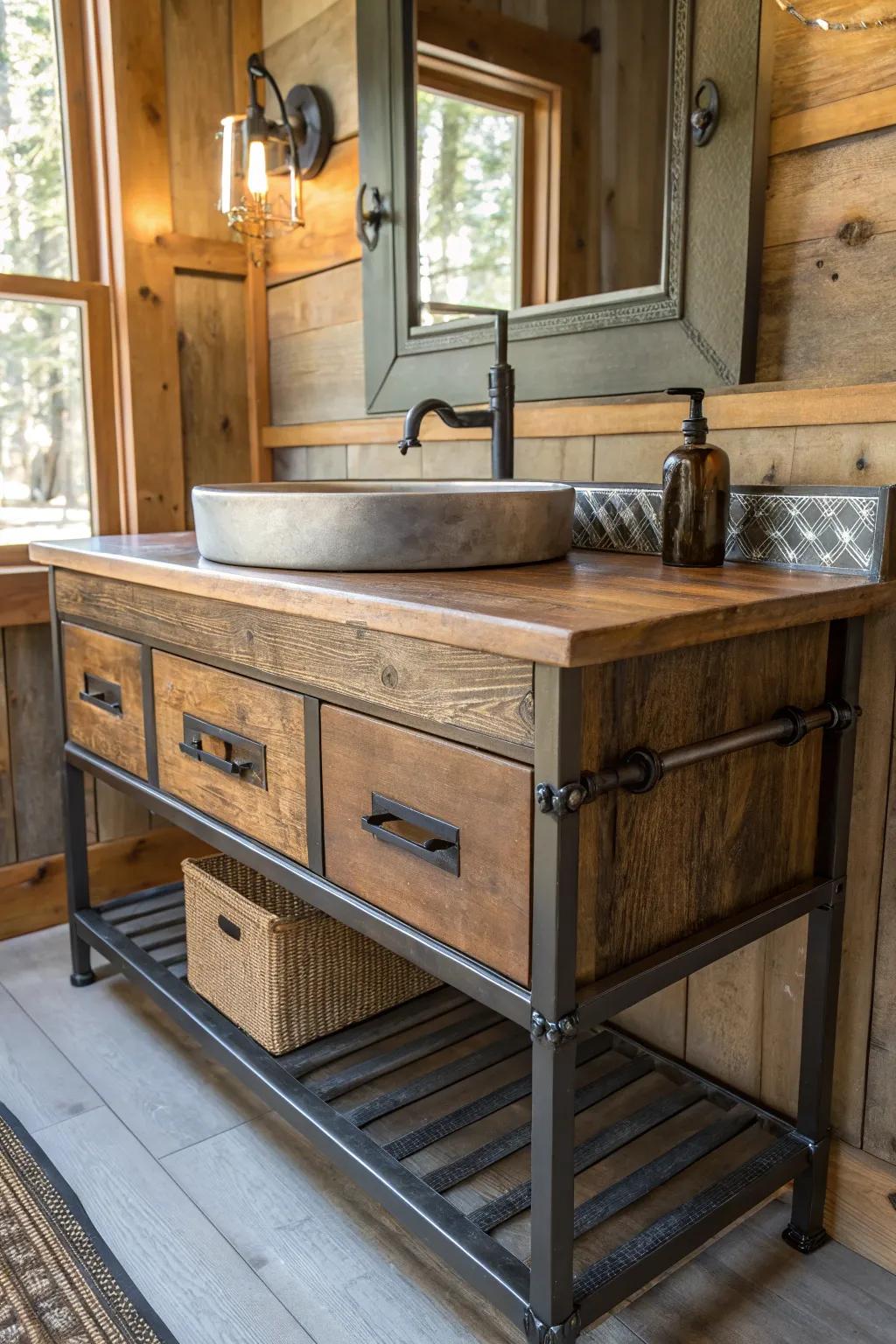 Mixing materials enriches depth and visual interest.