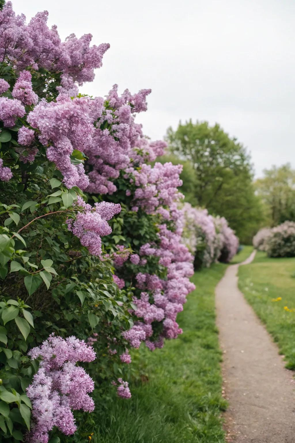 Syringa hedges enchant through their lovely blooms and fragrance.