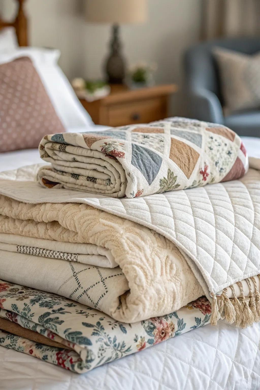 Layered textiles enhance comfort and warmth.