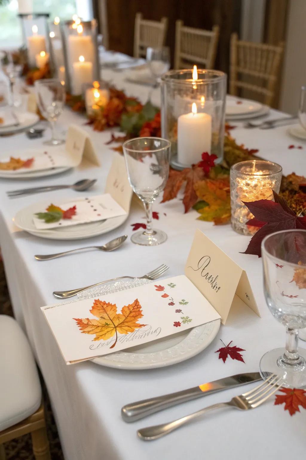Tailored spot markers adding a unique touch to Friendsgiving.
