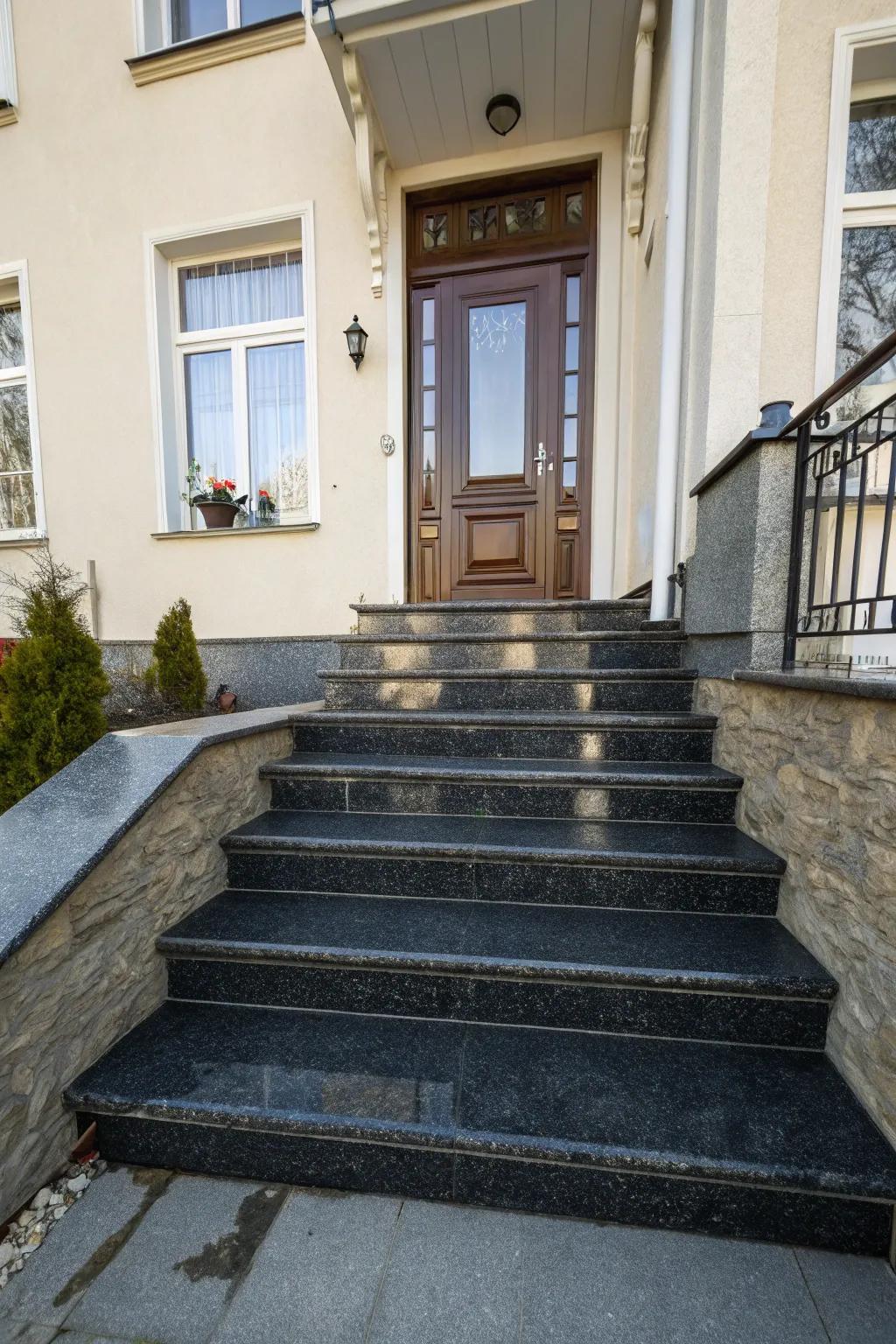 Deep slate elevates the drama of your entrance.