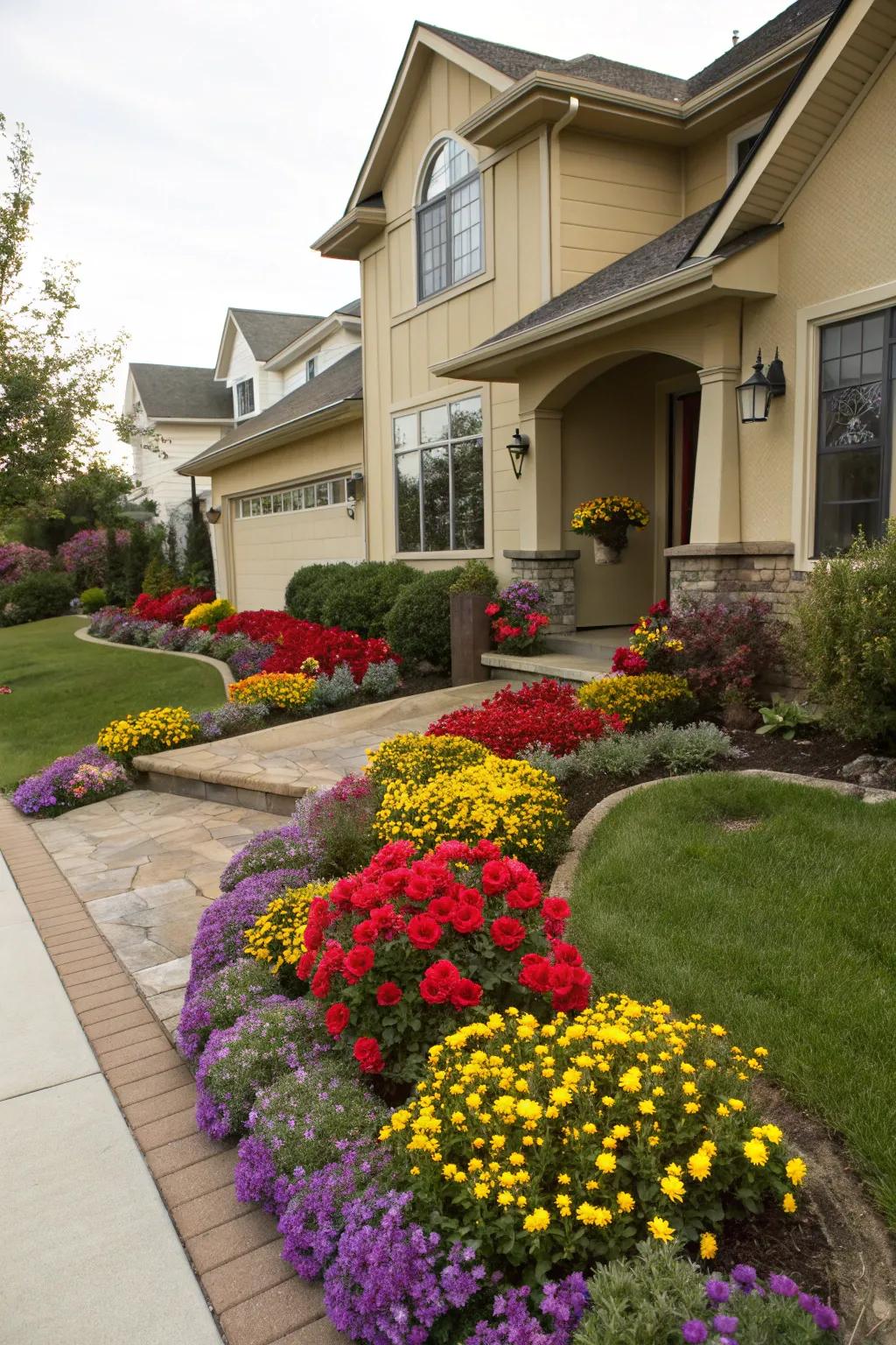 Sync your garden hues with your home&rsquo;s facade for a unified look.
