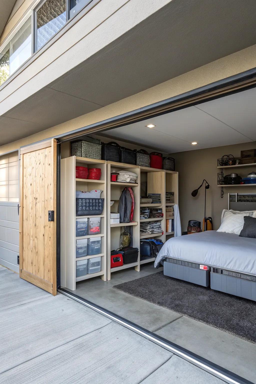 Leverage ingenious storage units to uphold a tidy space.