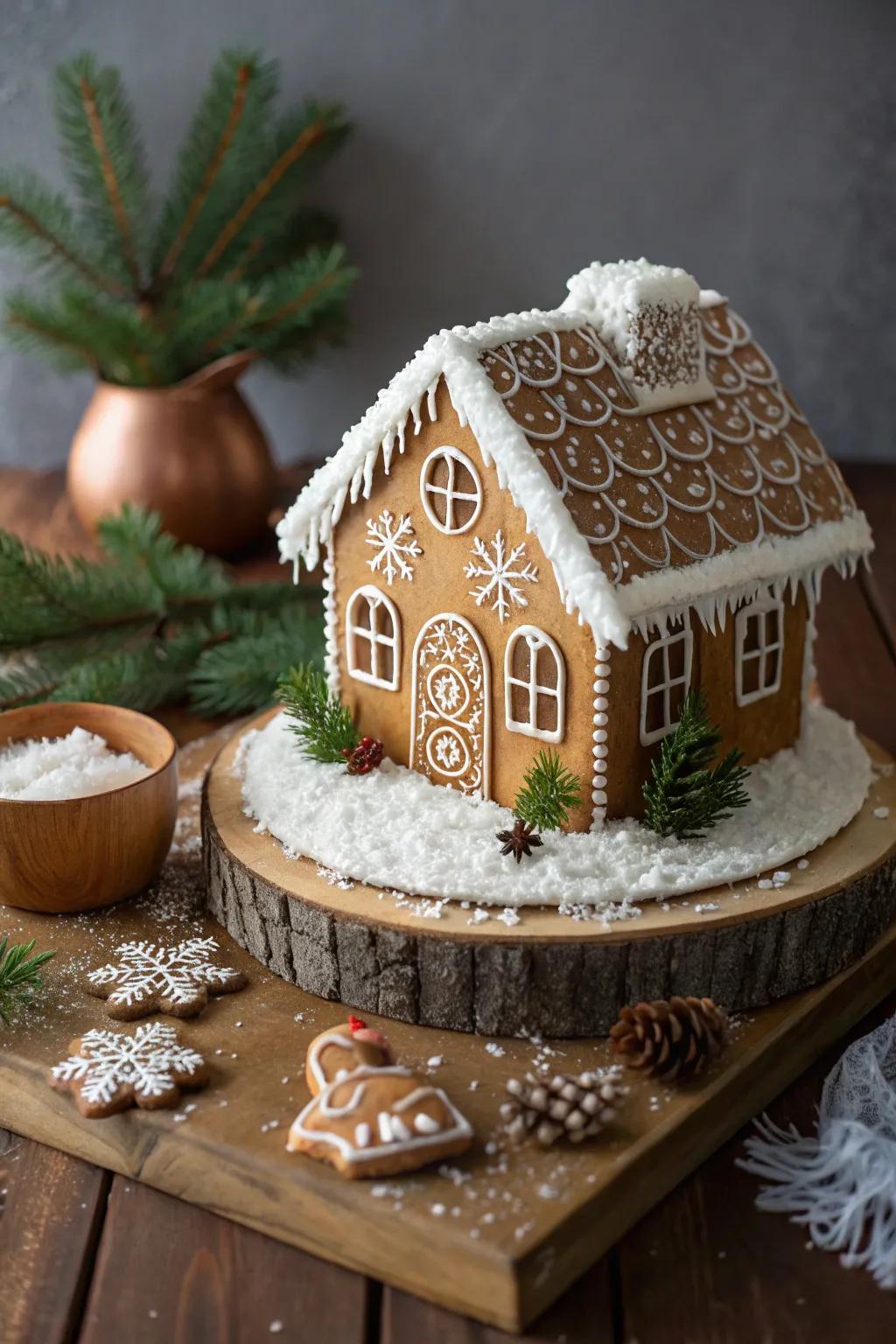 Transform your gingerbread structure into a wintry utopia with sugar-based landscaping magic!