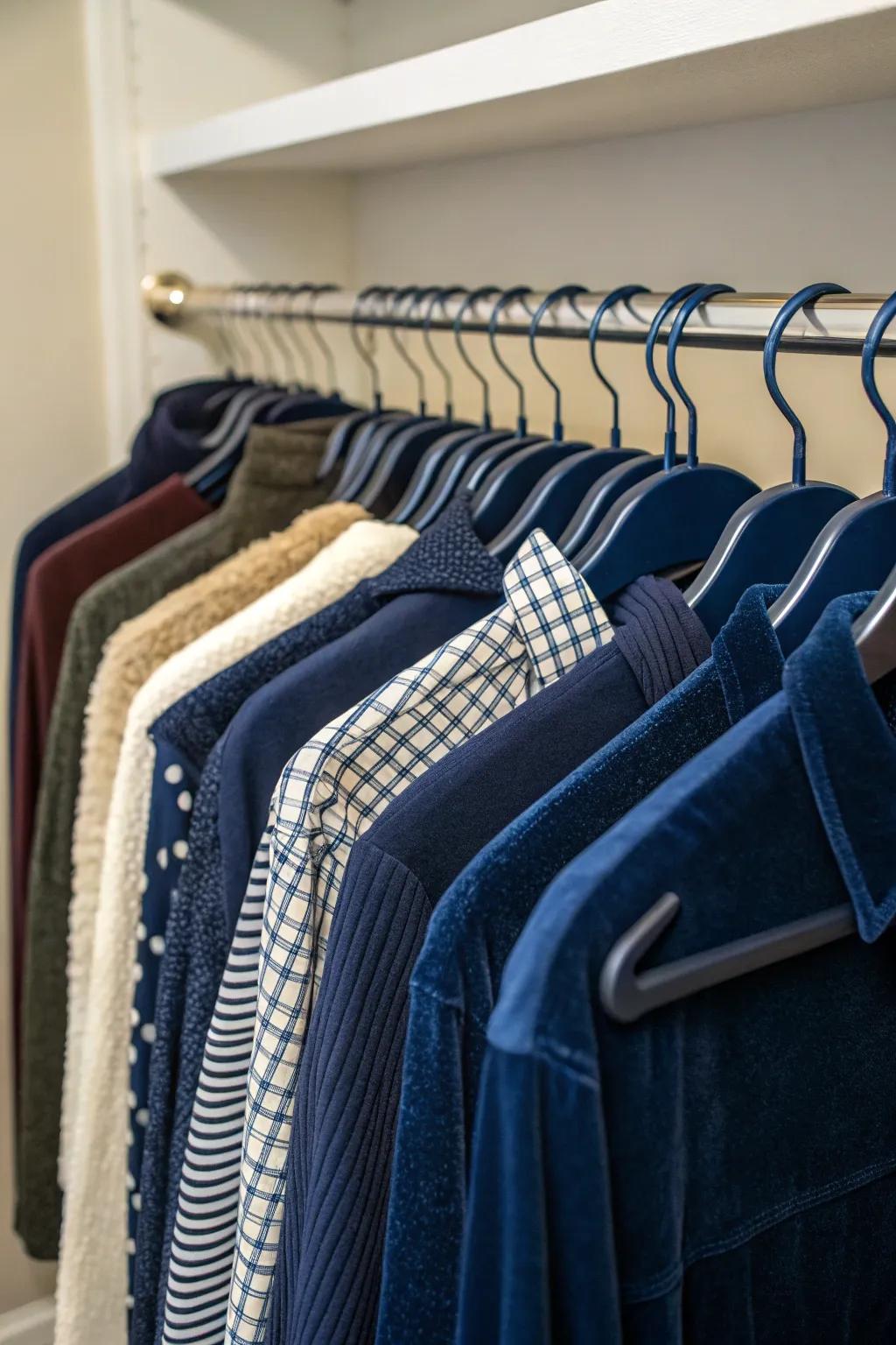 Soft touch hangers elevate your closet's look and functionality.