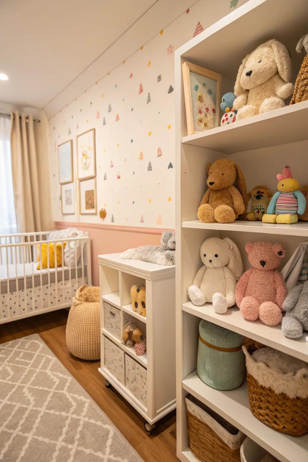 Soft toys enrich the nursery with warmth and character.