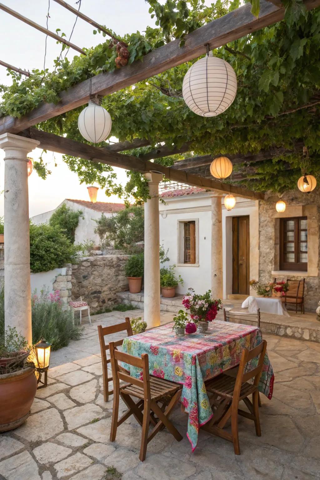 Conceive appealing outdoor areas with a Hellenic touch.
