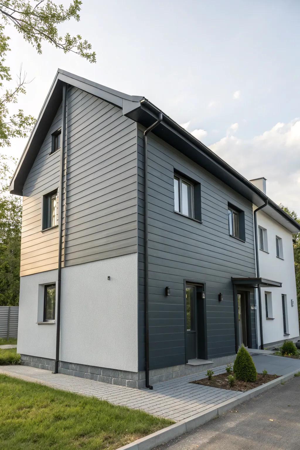 A contemporary spin with dual-tone grey.